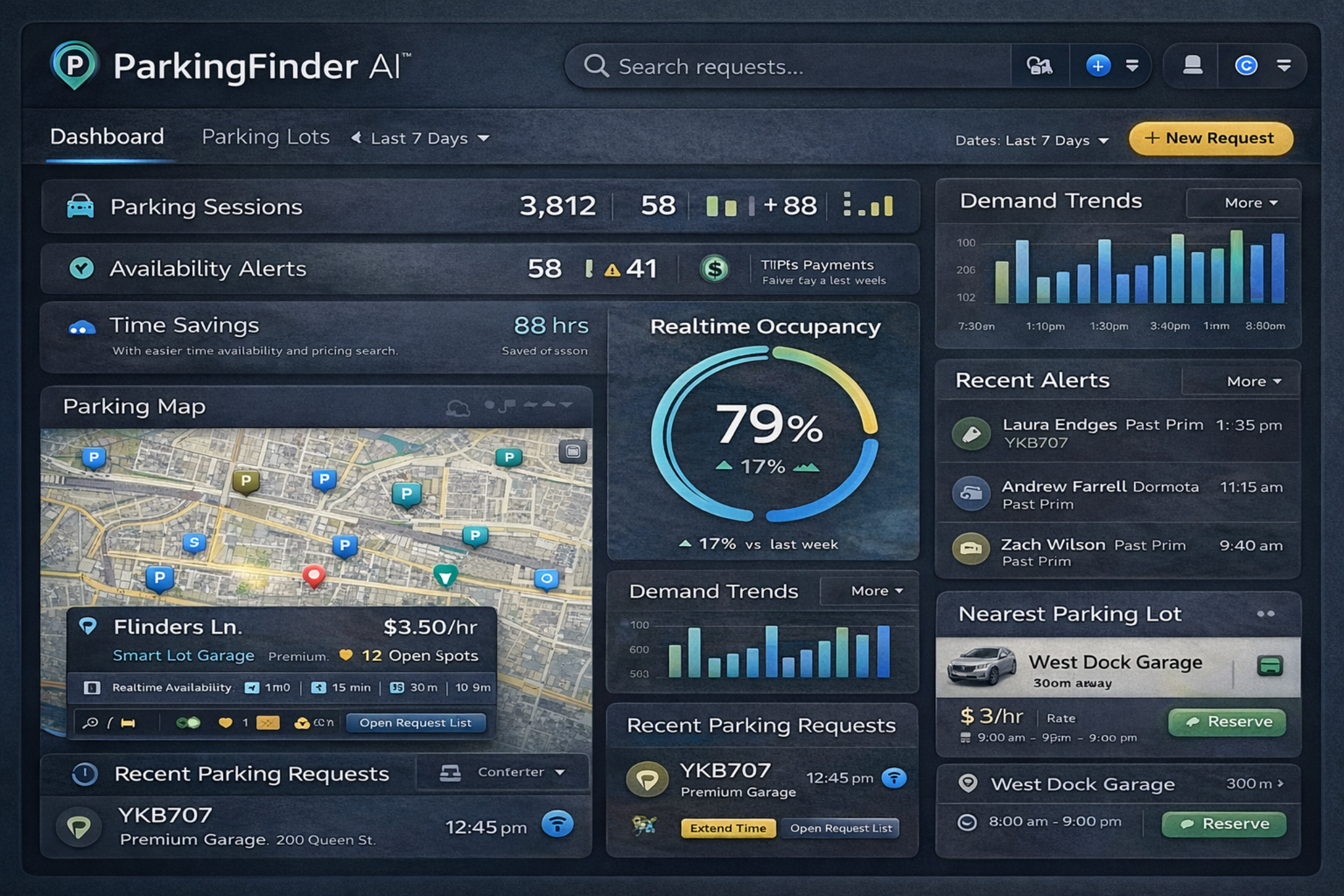 ParkingFinder AI interface
