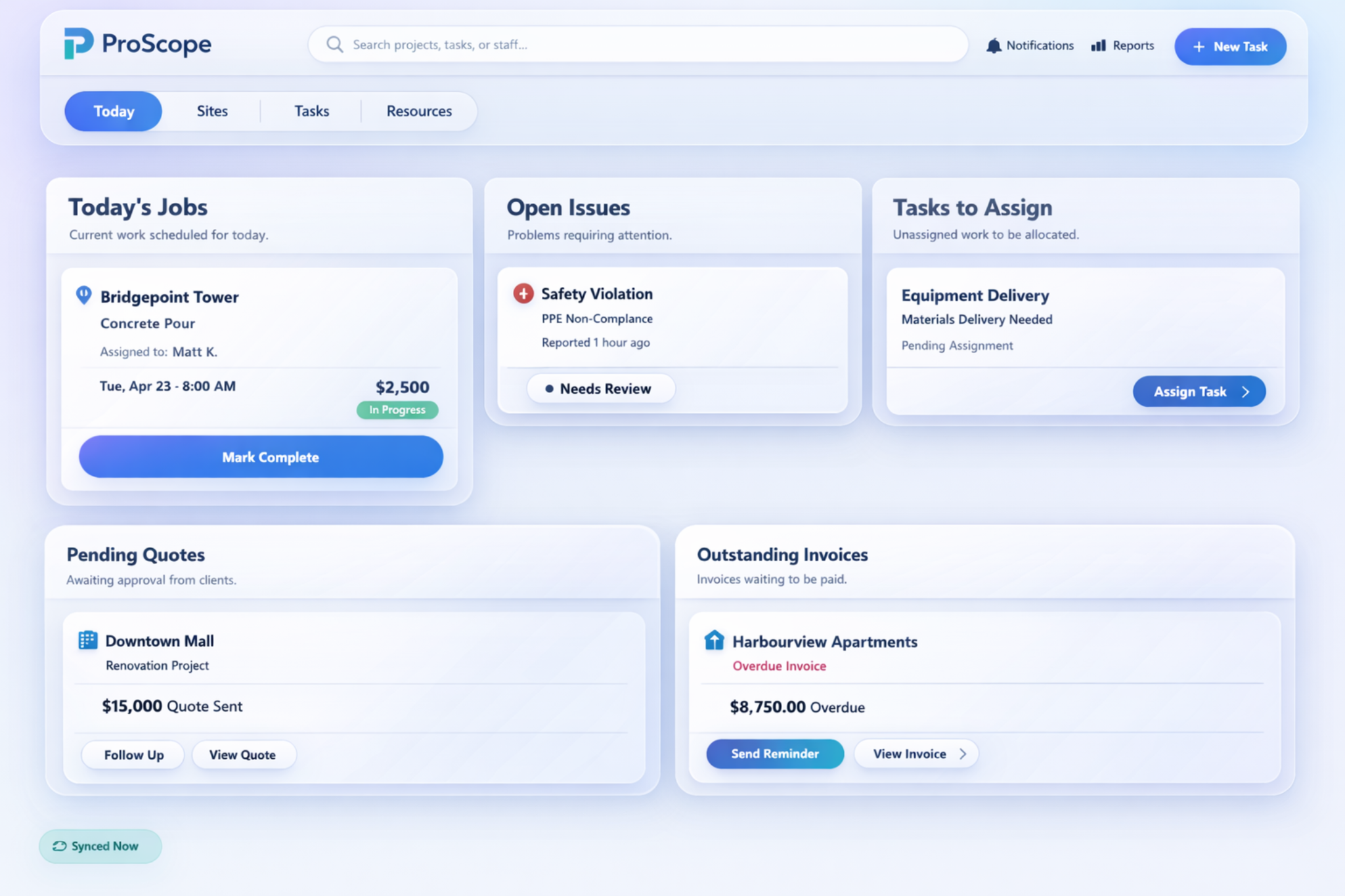 ProScope AI dashboard